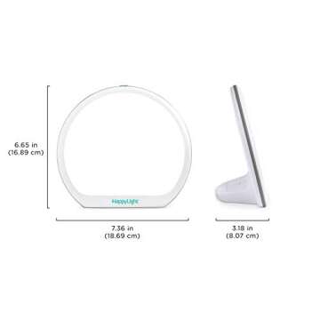 Verilux HappyLight Alba - New Round UV-Free LED Therapy Lamp, Bright White Light with 10,000 Lux, Adjustable Brightness, Color, and Countdown Timer