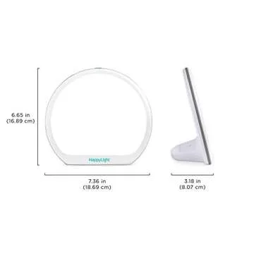 Verilux HappyLight Alba - New Round UV-Free LED Therapy Lamp, Bright White Light with 10,000 Lux, Adjustable Brightness, Color, and Countdown Timer