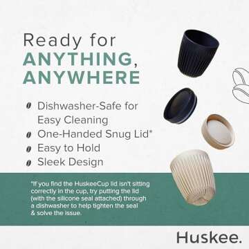 Huskee Coffee Cup Eco-Friendly Stylish Portable