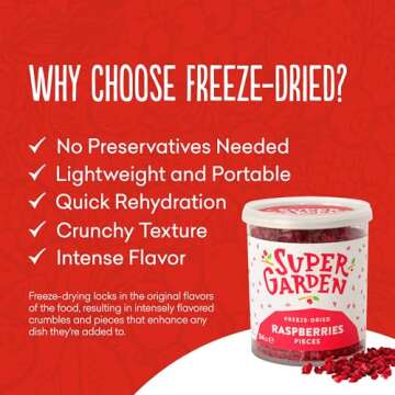 Freeze Dried Raspberry Pieces - Freeze Dried Raspberries - Raspberries Baking Chips - Freeze Dried F...