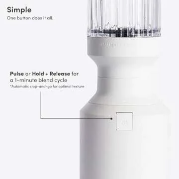 The Beast Mini Blender | Mini Countertop Kitchen Blender | Blend Smoothies and Shakes, Dressings, Sauces, Dips | Straw Cap and Straws Included | 600W (Cloud White)