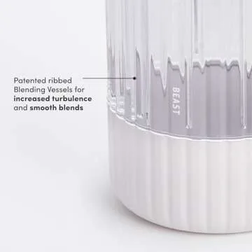 The Beast Mini Blender | Mini Countertop Kitchen Blender | Blend Smoothies and Shakes, Dressings, Sauces, Dips | Straw Cap and Straws Included | 600W (Cloud White)