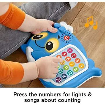 Fisher-Price Toddler Educational Toy Linkimals 1-20 Count & Quiz Whale Activity with Interactive Lights & Music for Ages 18+ Months
