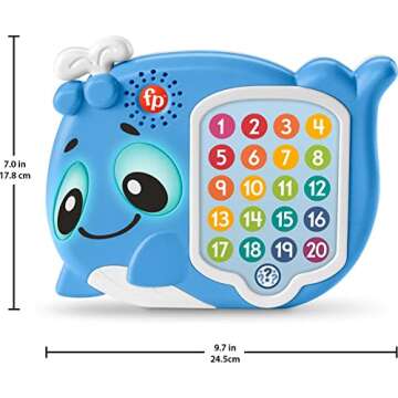 Fisher-Price Toddler Educational Toy Linkimals 1-20 Count & Quiz Whale Activity with Interactive Lights & Music for Ages 18+ Months