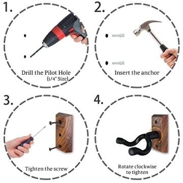 Durable Guitar Wall Mount - Stylish Black Walnut Design