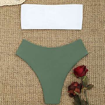 ZAFUL High Cut Bandeau Bikini Set for Women - Stylish Swimwear