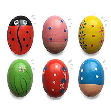 JoFAN 6 Wooden Shake Eggs for Kids - Perfect Gifts