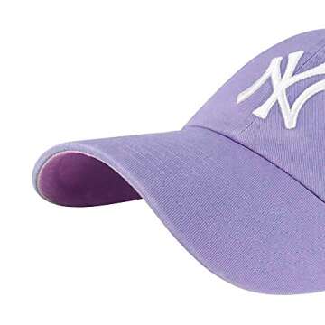 '47 MLB New York Yankees Ball Park Clean Up Adjustable Hat, Adult One Size Fits All (New York Yankees Lavender Pink)