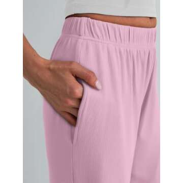 Trendy Queen Womens Wide Leg Pants Sweatpants Comfy Lounge Fit Loose Flowy Pants Fall Fashion Clothes Outfits 2025 Pink M