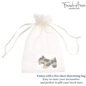 Handmade French Amie Scottish Puppy Hair Clip for Women