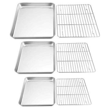Durable TeamFar Baking Sheet with Rack Set for Healthy Cooking