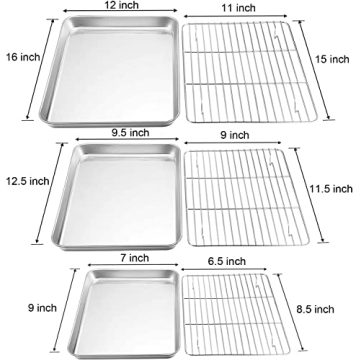 Durable TeamFar Baking Sheet with Rack Set for Healthy Cooking