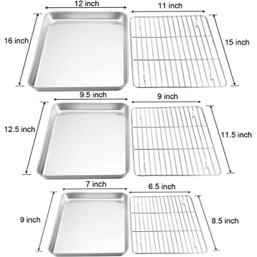 Durable TeamFar Baking Sheet with Rack Set for Healthy Cooking