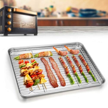Durable TeamFar Baking Sheet with Rack Set for Healthy Cooking