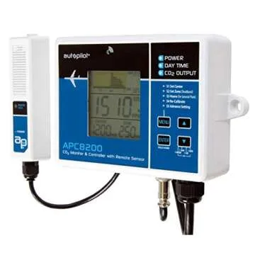 Autopilot APC8200 Hydroponics CO2 Monitor and Controller with 15-Inch Remote Sensor for Grow Rooms a...