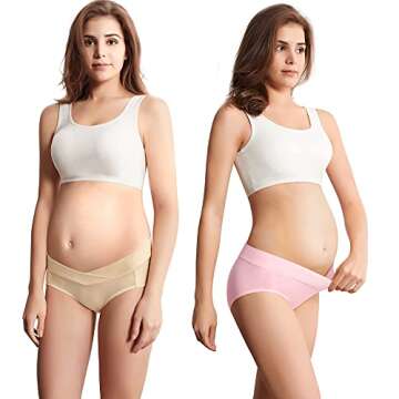 Mama Cotton Women's Under The Bump Maternity Panties Pregnancy Postpartum Maternity Underwear (Color-Multicolor-A 6 Pack, Size-XXL)