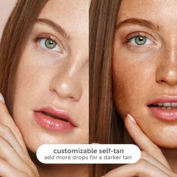 Lucy Bee Self Tanning Drops, Customizable Natural Tan for Face & Body, Coconut Water & Aloe Vera, Formulated without Fragrance, Add In Drops, Certified Vegan & Cruelty Free, 1.01 Fl oz