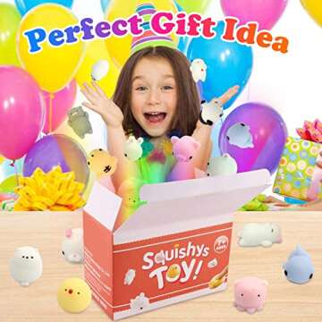 SEKEAHU Mochi Squishys Toys, Christmas Party Favors 25pcs Mini Kawaii Squishies, Stocking Stuffers f...