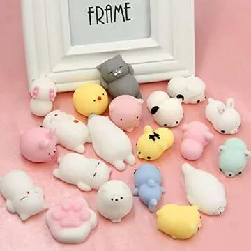 SEKEAHU Mochi Squishys Toys, Christmas Party Favors 25pcs Mini Kawaii Squishies, Stocking Stuffers for Kids Teens Adults, Treasure Box Toys for Classroom Supplies, Birthday Gifts for Kids Boys Girls