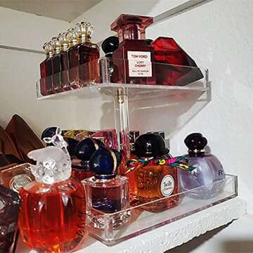 YAGELI Perfume Organizer Display Tray Acrylic Handmade Large Vanity Trays Makeup Storage Holder Bath...