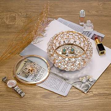 Hipiwe Crystal Jewelry Box for Elegant Trinket Storage