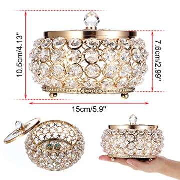 Hipiwe Crystal Jewelry Box for Elegant Trinket Storage