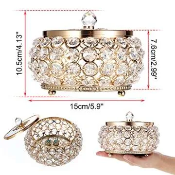 Hipiwe Crystal Jewelry Box for Elegant Trinket Storage