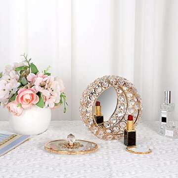 Hipiwe Crystal Jewelry Box for Elegant Trinket Storage