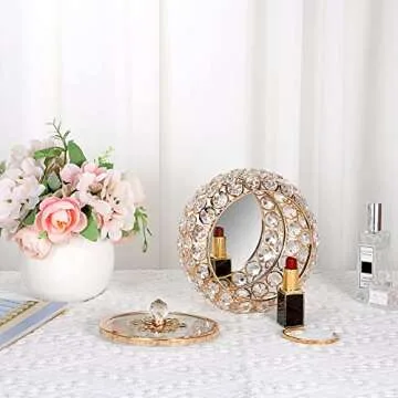 Hipiwe Crystal Jewelry Box for Elegant Trinket Storage