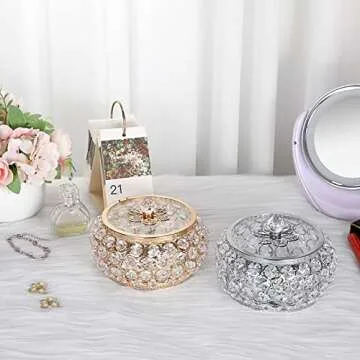 Hipiwe Crystal Jewelry Box for Elegant Trinket Storage