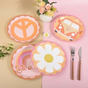 Groovy Party Plates for Fun Retro Celebrations