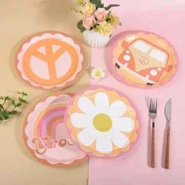 Groovy Party Plates for Fun Retro Celebrations