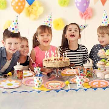 Groovy Party Plates for Fun Retro Celebrations