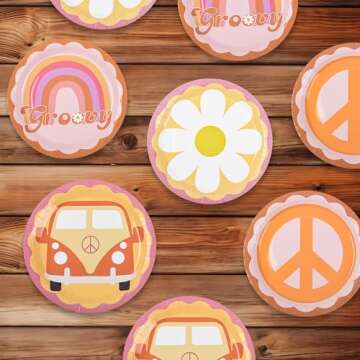 Groovy Party Plates for Fun Retro Celebrations