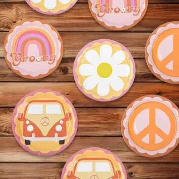 Groovy Party Plates for Fun Retro Celebrations
