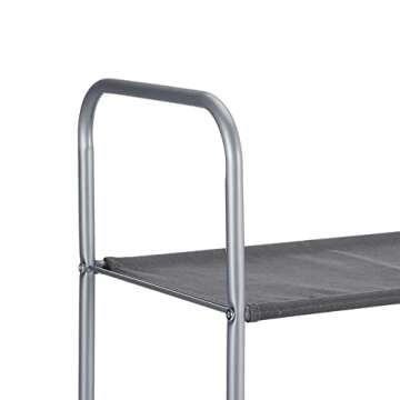 Amazon Basics Closet Storage Organizer with Fabric Bins, Drawers and 3 Shelves, Grey, 32.7" x 12.2" x 31"