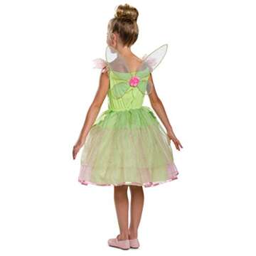 Disguise Disney Tinker Bell Classic Girls' Costume,Green,Small (4-6x)