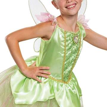 Disguise Disney Tinker Bell Classic Girls' Costume,Green,Small (4-6x)
