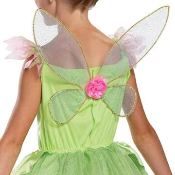 Disguise Disney Tinker Bell Classic Girls' Costume,Green,Small (4-6x)