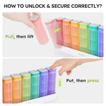 KOVIUU Weekly Pill Organizer 3X a Day, Detachable Pill Box 7 Day, Large 3 Times Daily Pill Case, Travel Pill Container Holder, Week Medication Dispenser Pillbox for Vitamin Supplement Medicine, White