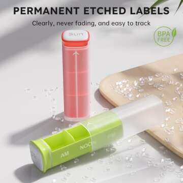 KOVIUU Weekly Pill Organizer 3X a Day, Detachable Pill Box 7 Day, Large 3 Times Daily Pill Case, Travel Pill Container Holder, Week Medication Dispenser Pillbox for Vitamin Supplement Medicine, White