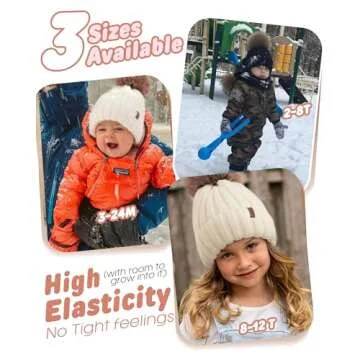 Kids Winter Knitted Pom Beanie for Stylish Warmth