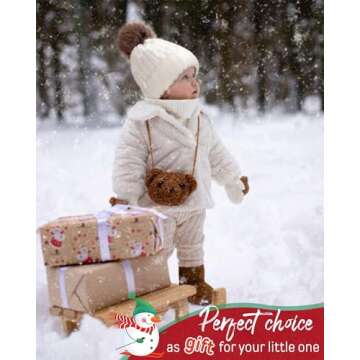 Kids Winter Knitted Pom Beanie for Stylish Warmth