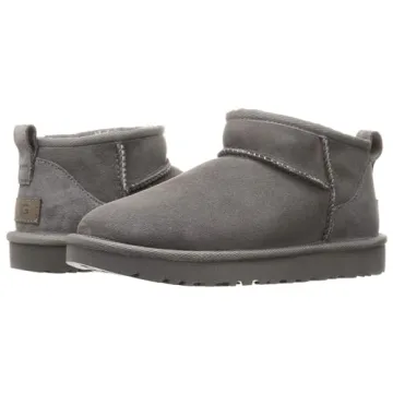 UGG Women's Classic Ultra Mini Boot Grey Sheepskin Comfort