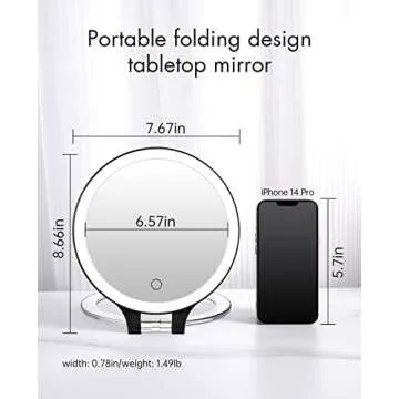 FASCINATE Magnifying Mirror 10X 1X Double Sided Magnification Makeup Vanity Mirror Rechargeable Ligh...