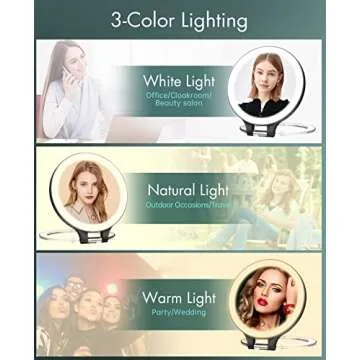 FASCINATE Magnifying Mirror 10X 1X Double Sided Magnification Makeup Vanity Mirror Rechargeable Lighted Mirror with 3 Color Setting Adjustable Rotation LED Vanity Desk Mirror