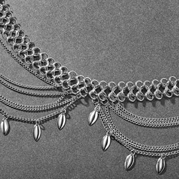 Victray Women Belly Waist Chain Sequins Body Chains Fashion Waist Jewelry Body Jewelry Accessory (Silver)