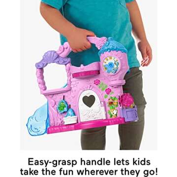 Fisher-Price Little People Toddler Toy Disney Princess Play & Go Castle Portable Playset for Pretend Play Kids Ages 18+ Months​
