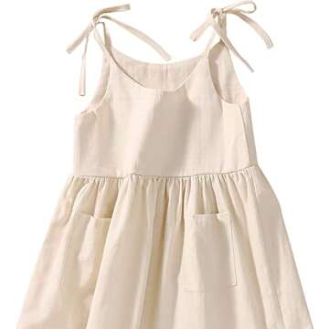 Toddler Baby Girl Summer Cotton Linen White Dresses - Comfy & Stylish