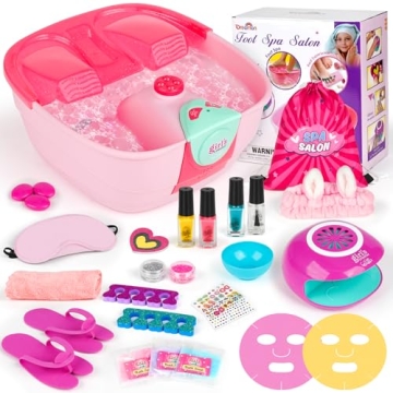 Complete Girls Spa Kit with Foot Bath & Nail Dryer - Ultimate Manicure Set